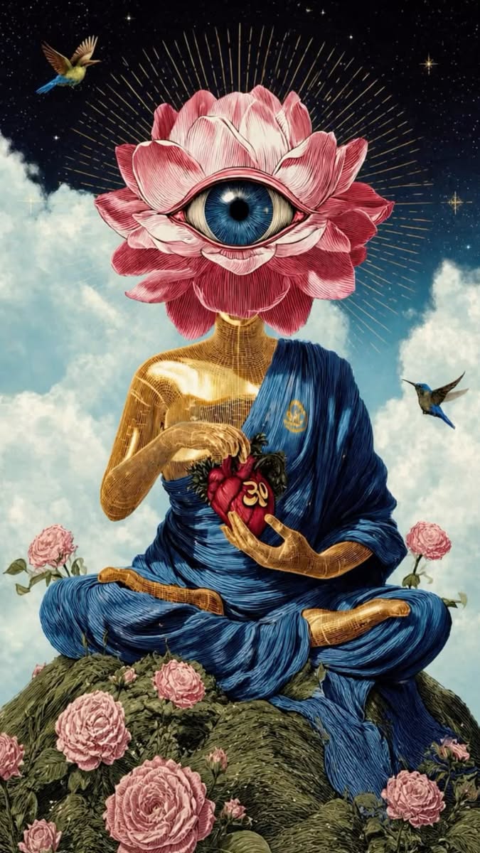 All Seeing Eye Flower Woman Poster, …