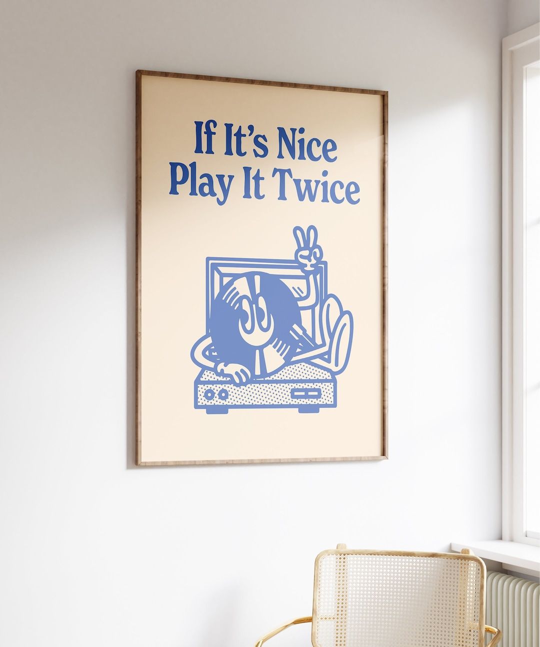 Retro Vinyl Record Player Print, Pla …