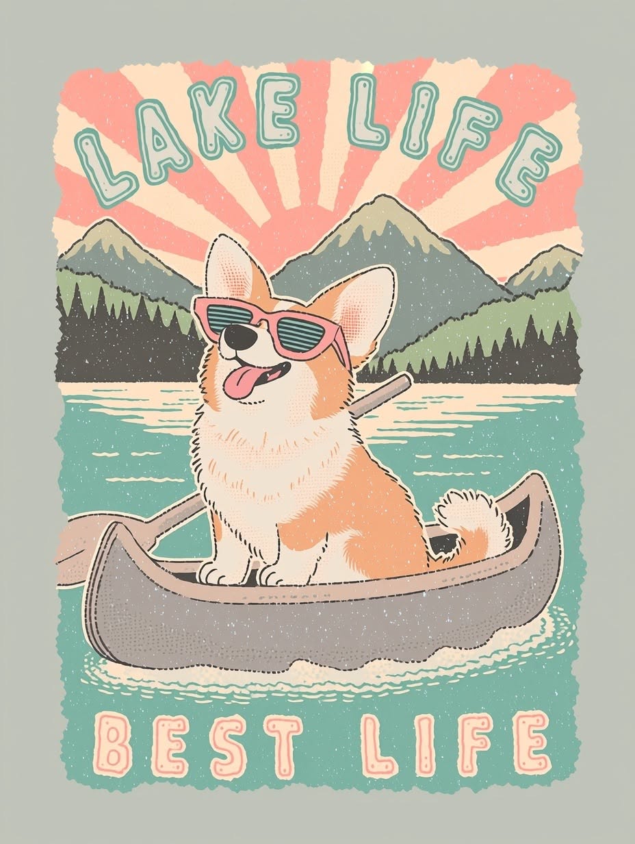 Lake Life Best Life Dog Poster, Funn …