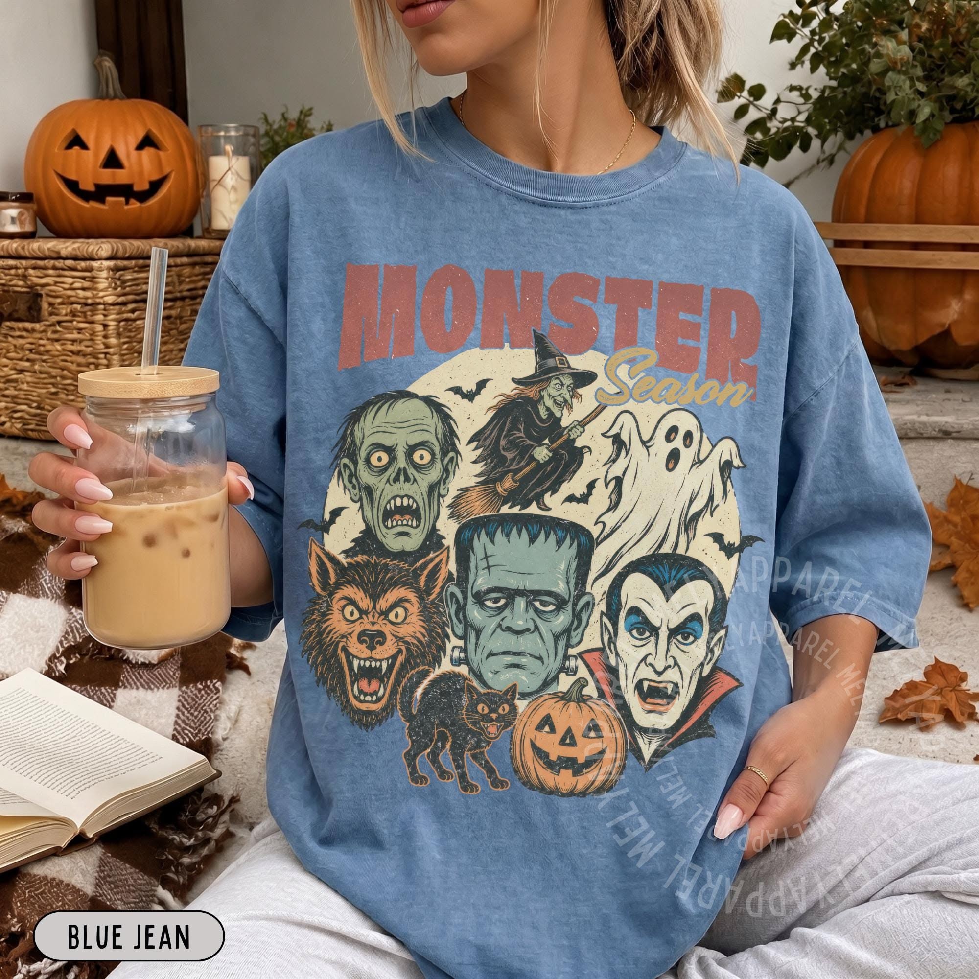 Monsters Shirt Retro Halloween Tshir …