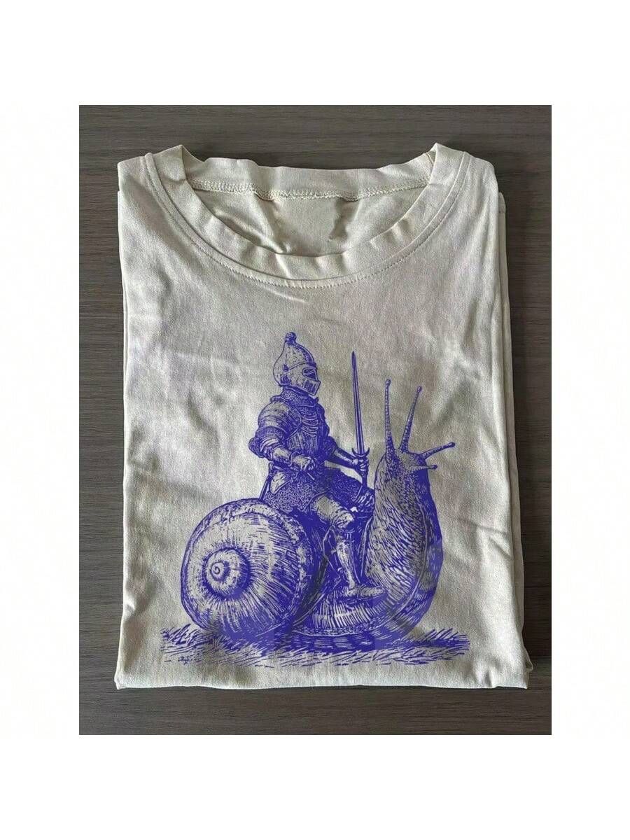 Snail Racing Printed T-Shirt, Suitab &hellip;