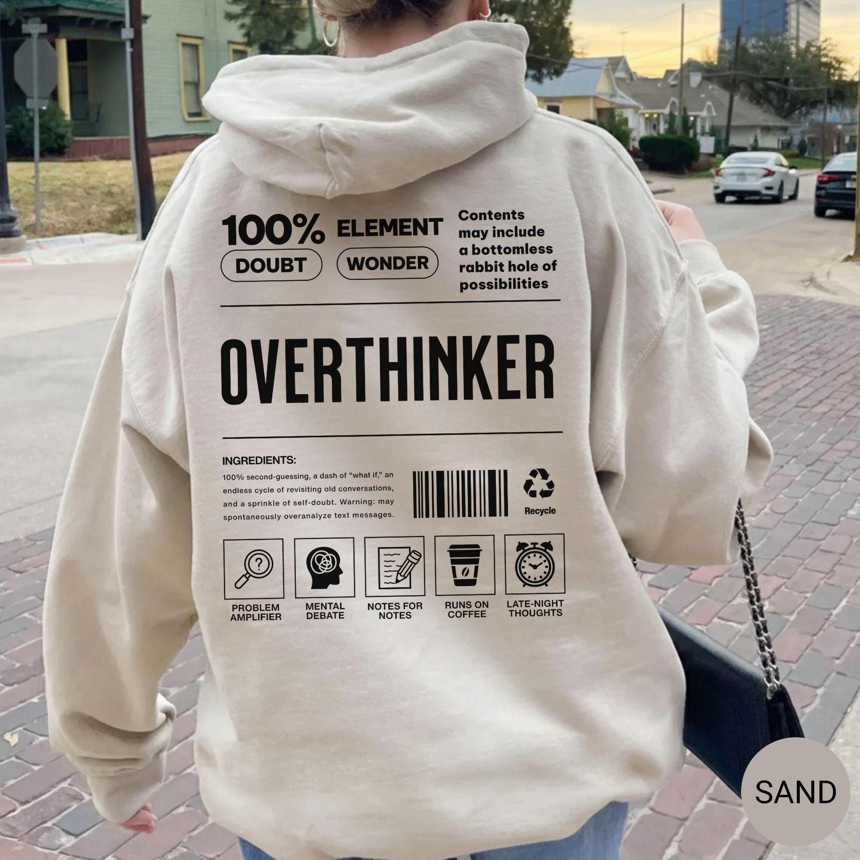 Overthinker Hoodie, Funny Mental Hea &hellip;