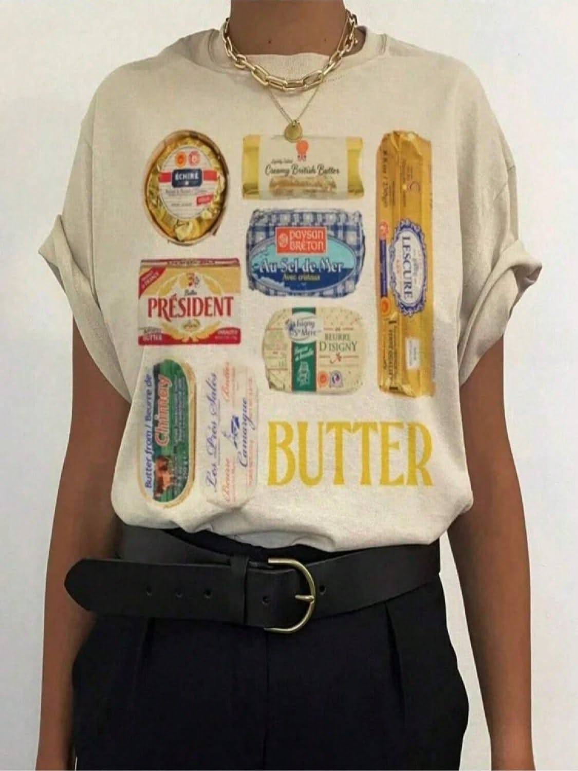 Women 90s Retro Butter Graphic T-Shi &hellip;
