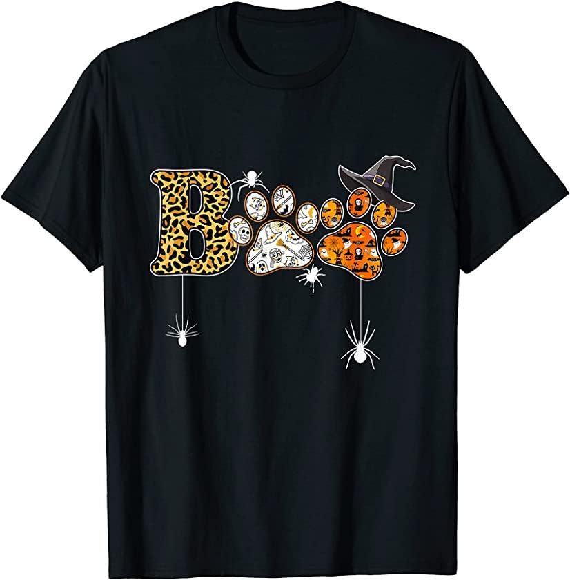 Boo Dog Paw Pumpkin Witch Hat T-Shir &hellip;