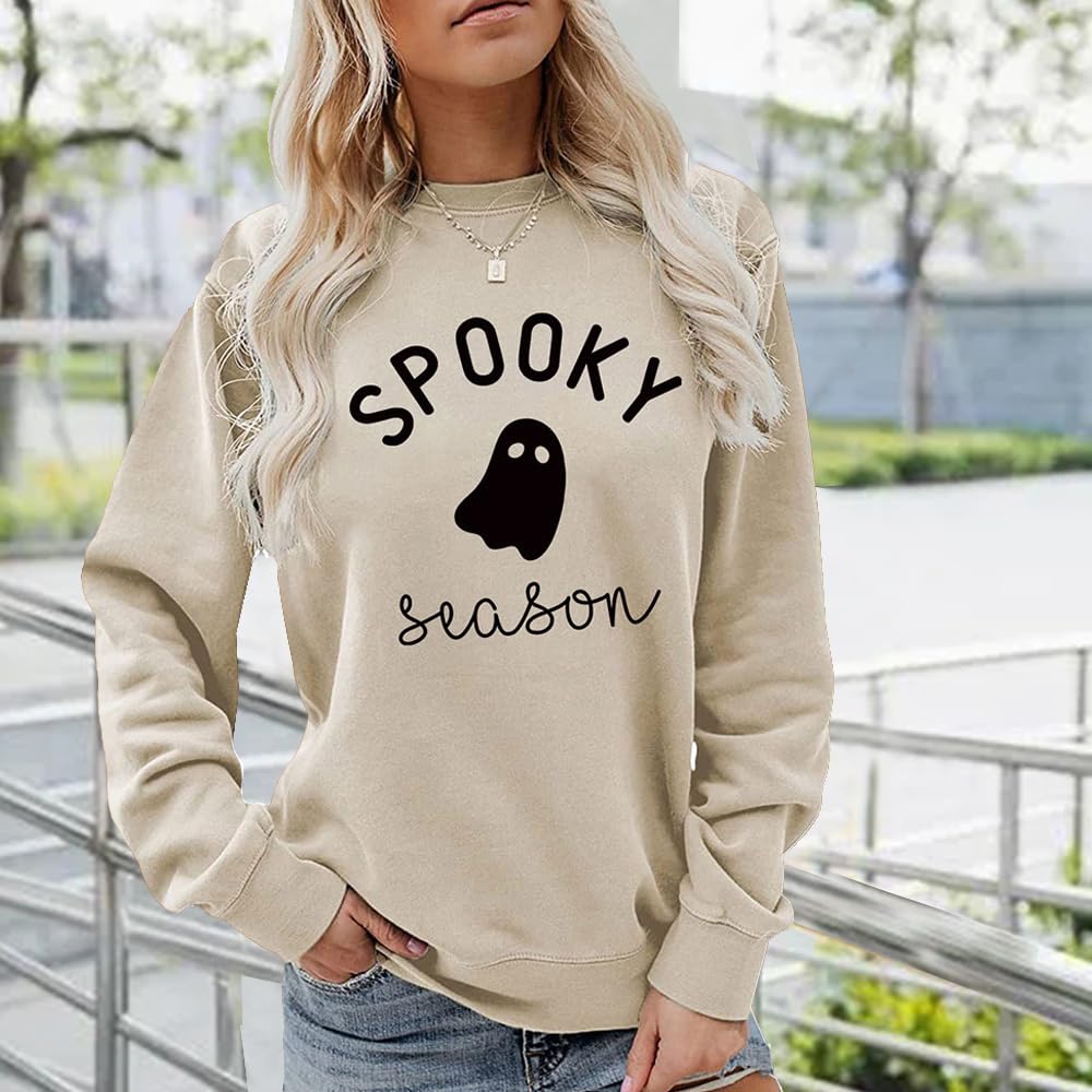 Retro Halloween Ghost Crewneck for W …