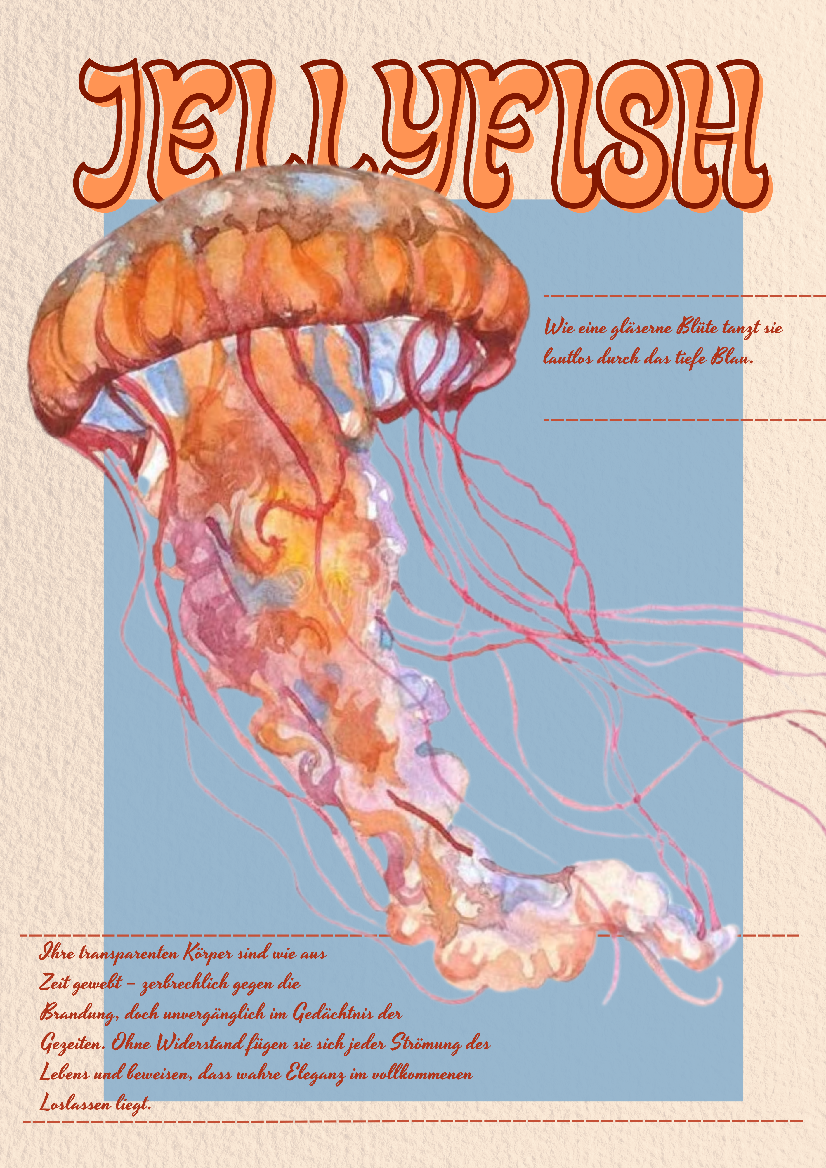 Retro Jellyfish Poster, Ocean Animal …