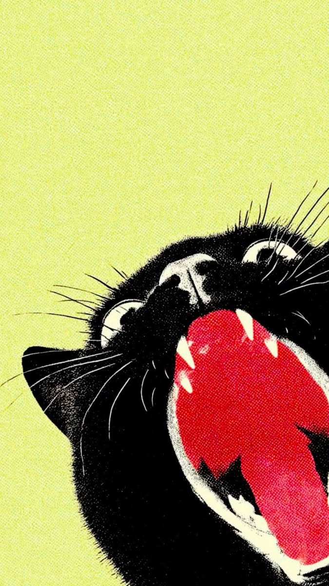 Funny Cat Poster, Retro Animal Wall …