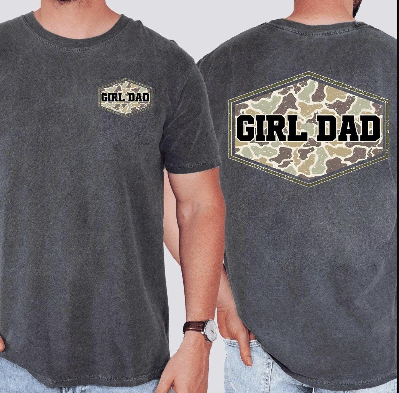 Comfort Colors Girl Dad Shirt, Camo …