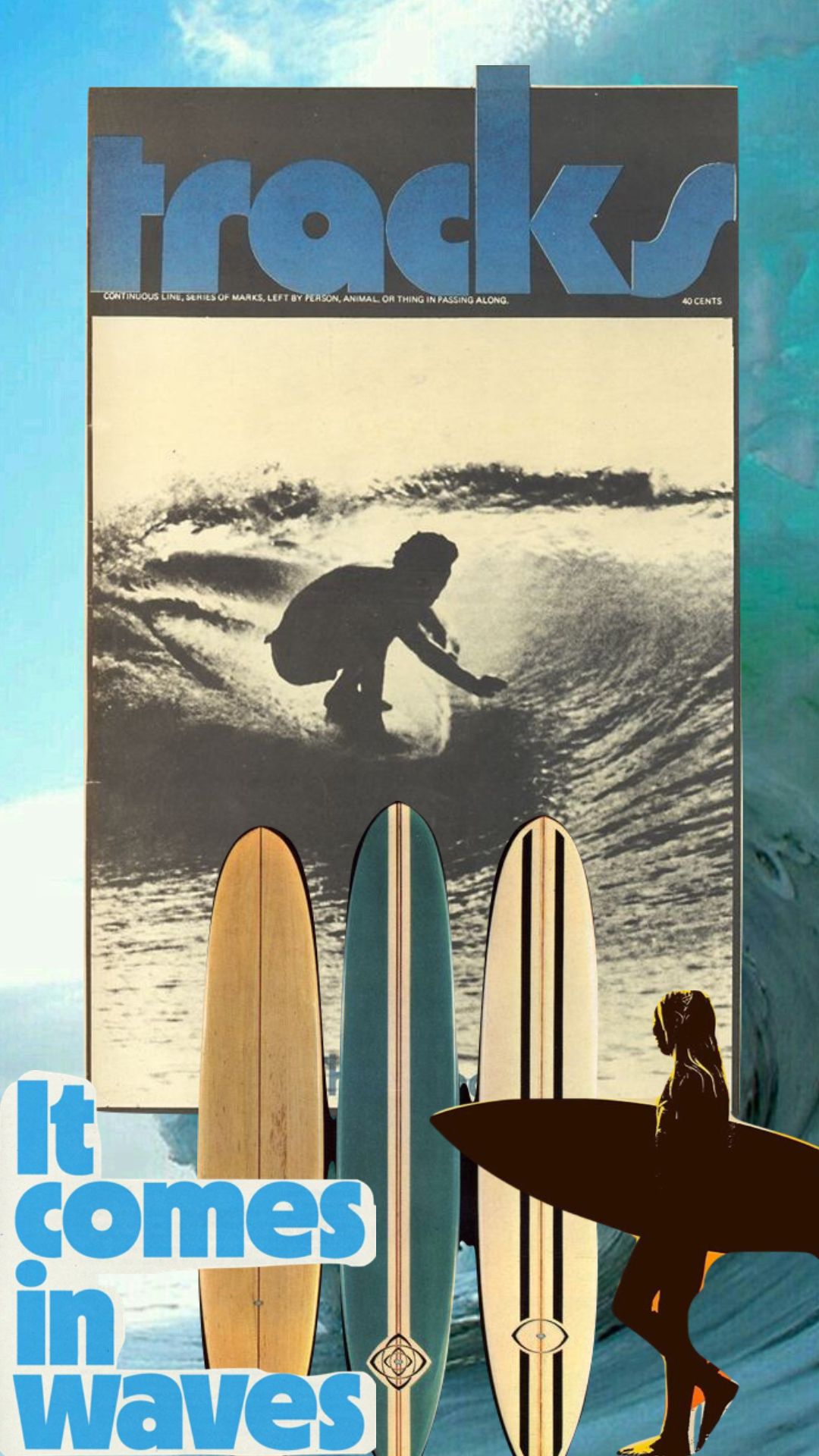 Vintage Surf Tracks Poster, Retro Su …