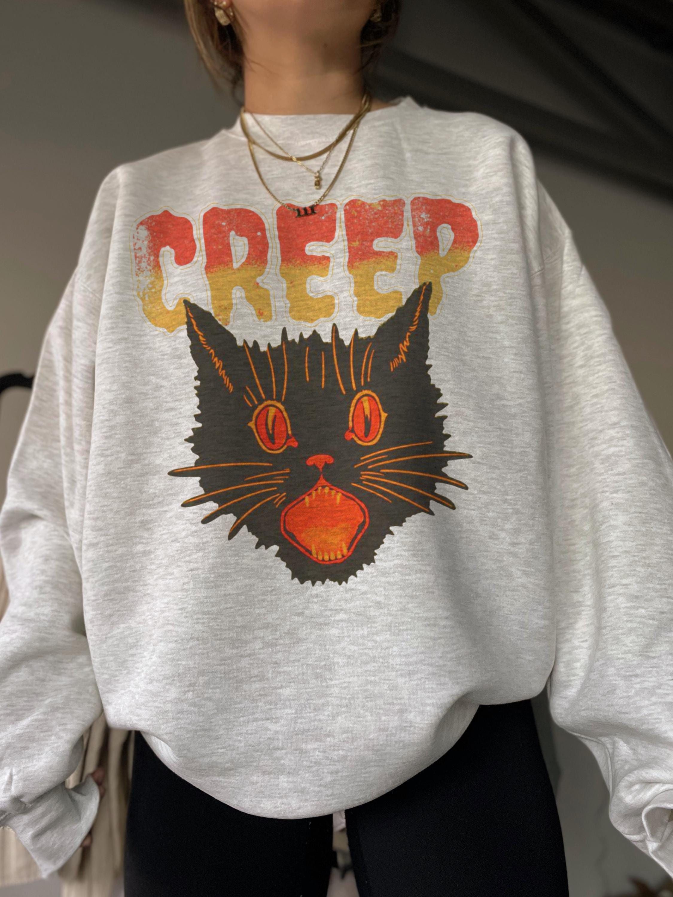Creep Sweatshirt, Halloween vintage …