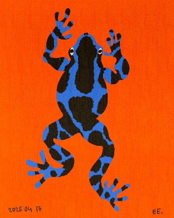 Funny Frog Poster, Retro Animal Wall …