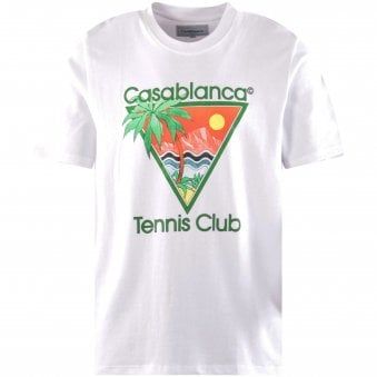 Tropical Tennis Club Palm Trees T-Sh …