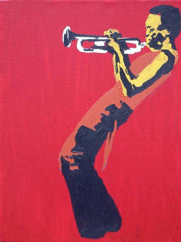 Trumpet Player Poster, Minimalist Re …