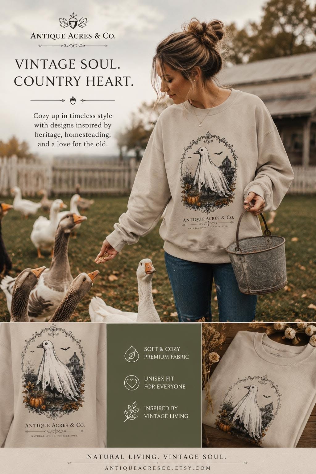 Vintage Goose Halloween Sweatshirt, …
