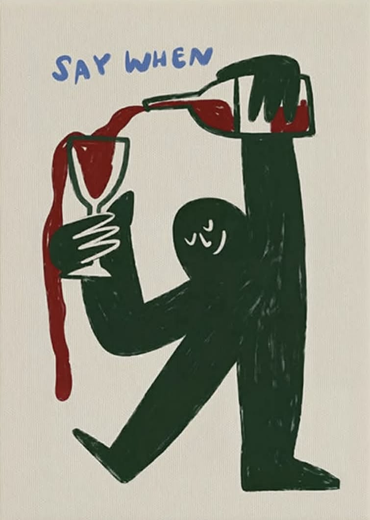 Say When Wine Poster, Minimalist Fun &hellip;