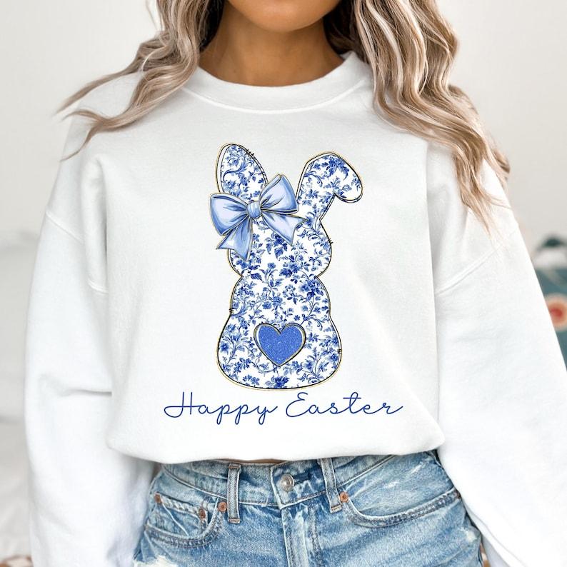 Happy Easter Blue Floral Chinoiserie &hellip;