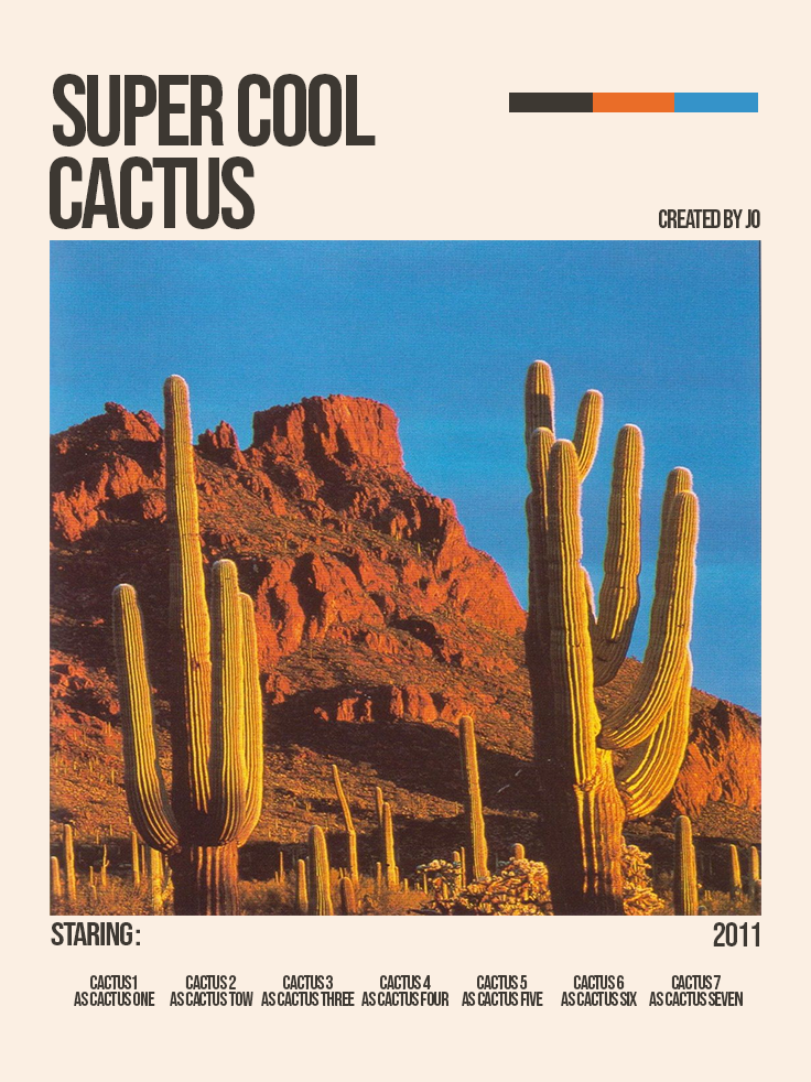 Super Cool Cactus Poster, Vintage De …