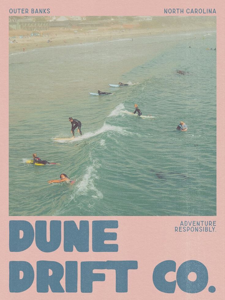 North Carolina Surfing Poster, Retro …