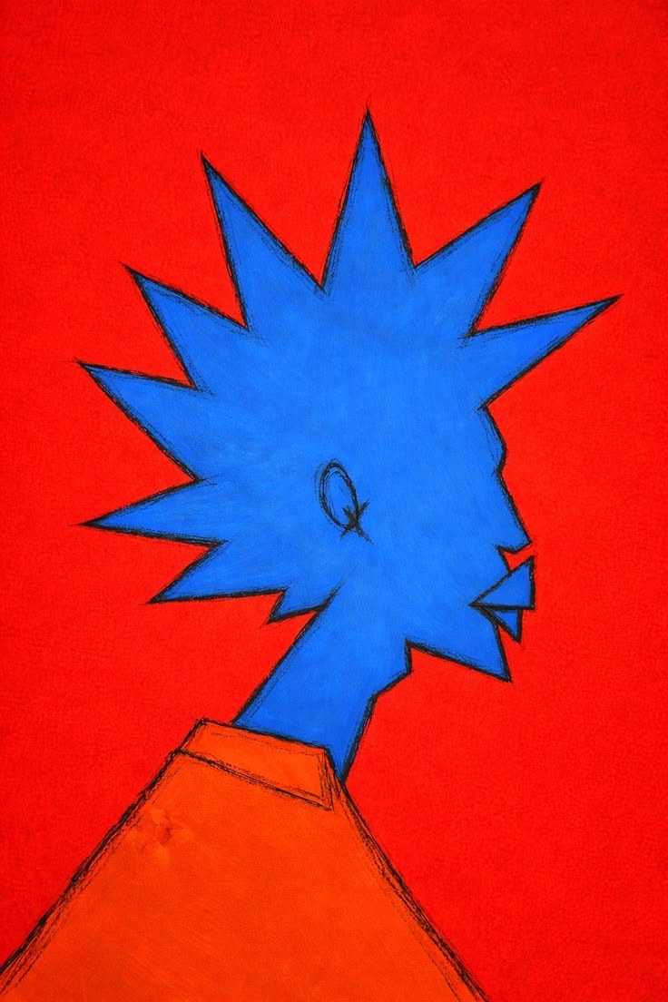 Minimalist Red and Blue Abstract Pos …