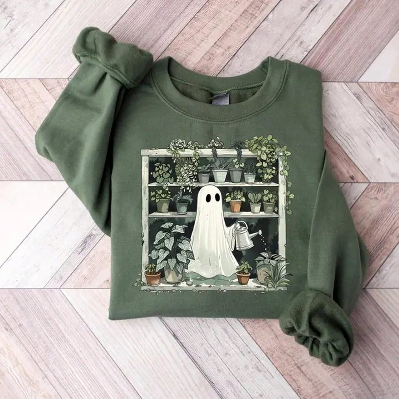 Ghost Plant Lady Sweatshirt Hallowee &hellip;