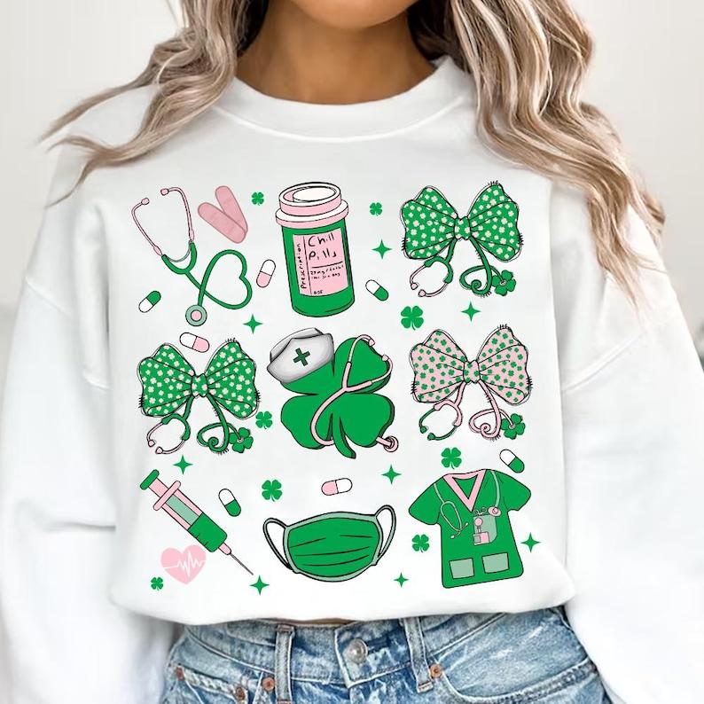 St. Patricks Day Nurse Sweatshirt T- …