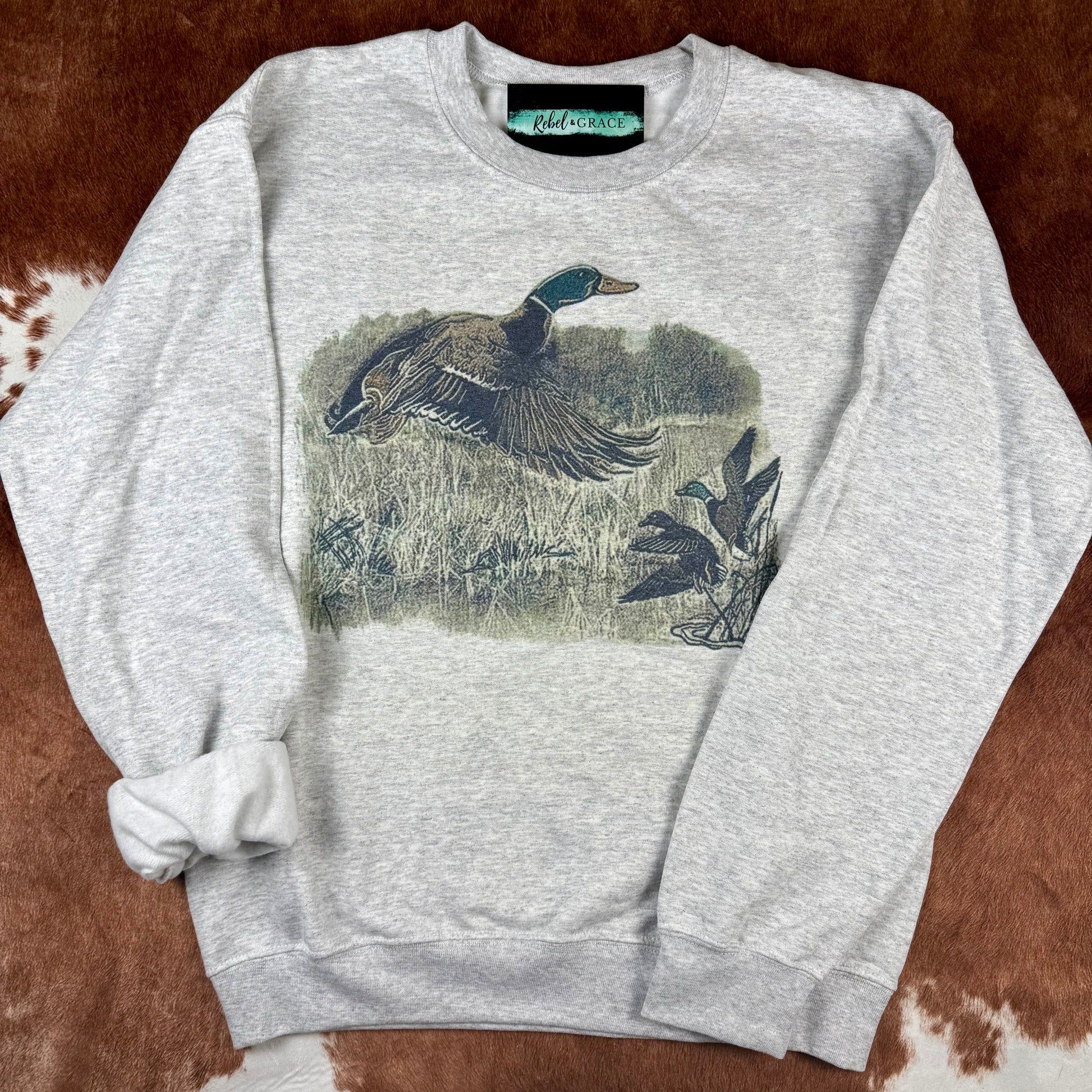 Mallard Duck Crewneck, Vintage Graph …
