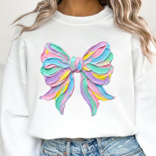 Brushstroke Easter Bow Sweatshirt T- &hellip;