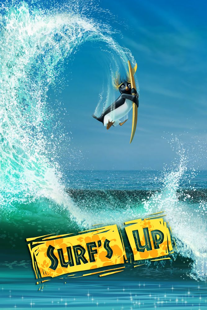 Surf’s Up Poster, Retro Ocean …