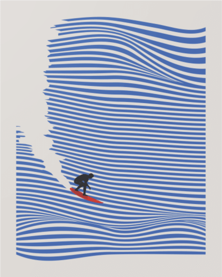 Deco Surf, Surf Art, Linoleum, Silk  &hellip;