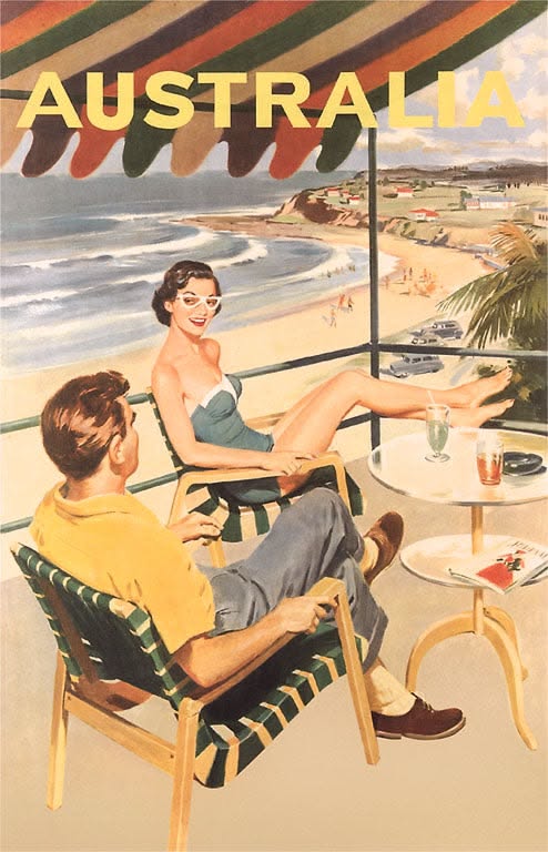Vintage Australia Travel Poster, Ret …