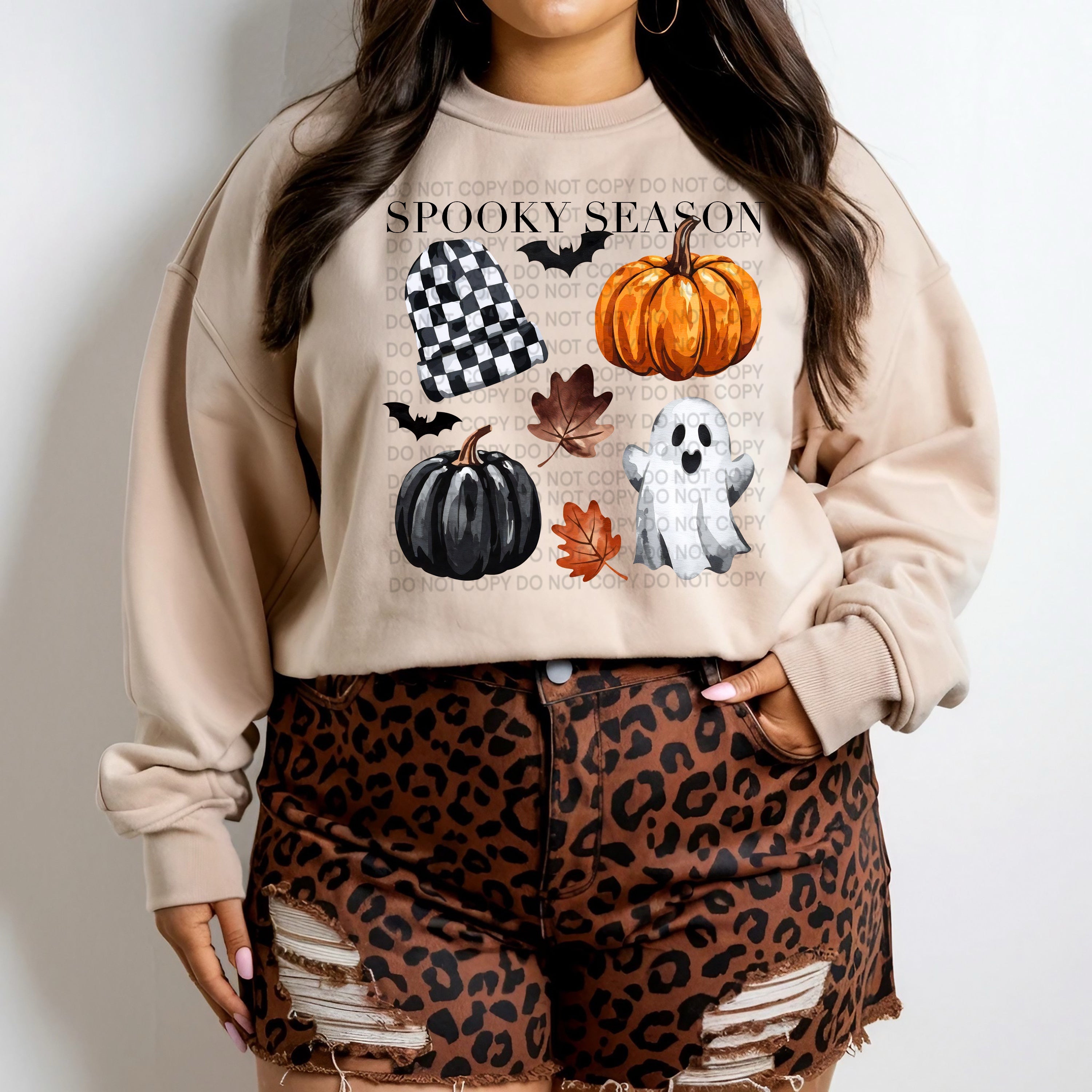 Camo Halloween Ghost Sweatshirt, Leo …