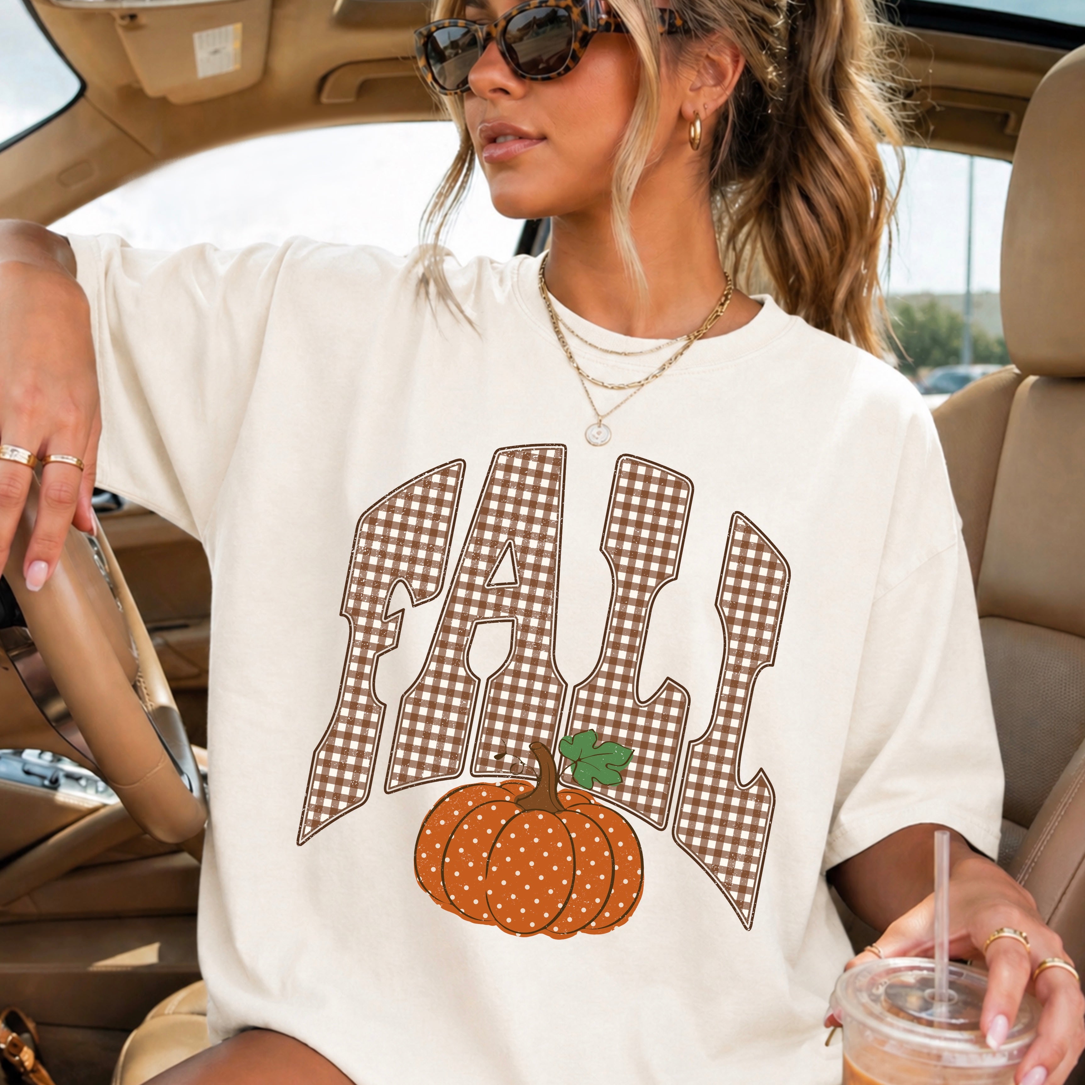 Retro Vintage Pumpkin Graphic Tee, F &hellip;