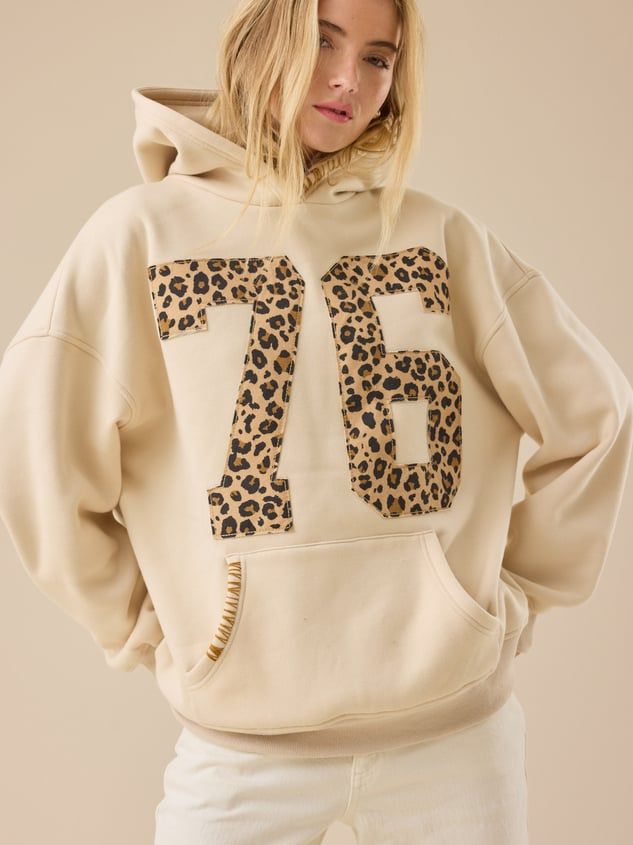76 Leopard Print Graphic Hoodie, Hoo &hellip;