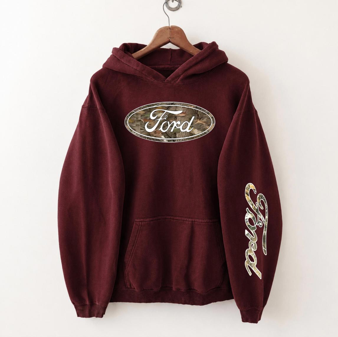 Ford Camo Logo Print Hand Hoodie, Fo …