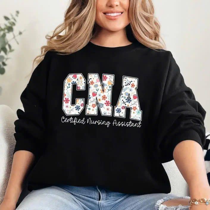 Floral CNA Sweatshirt, Certified Nur …