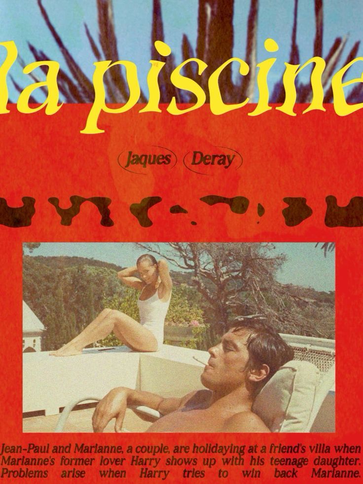Vintage French Pool Movie Poster, Re …
