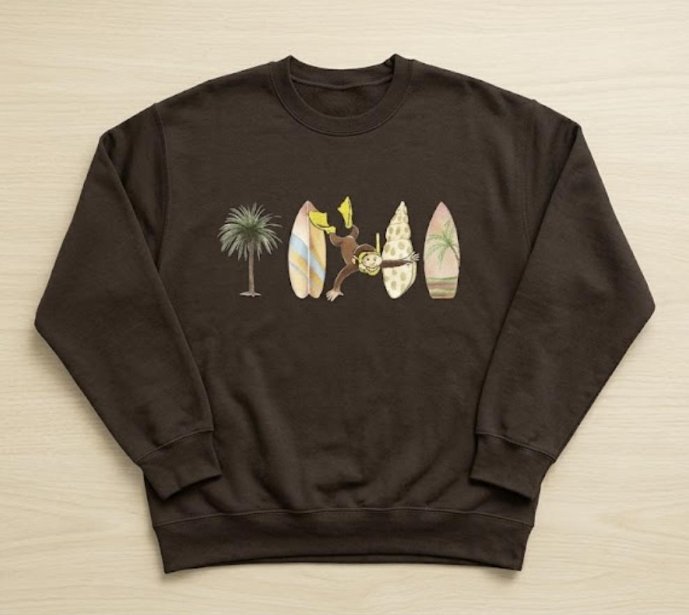 Monkey Surfing Summer Graphic Sweats …