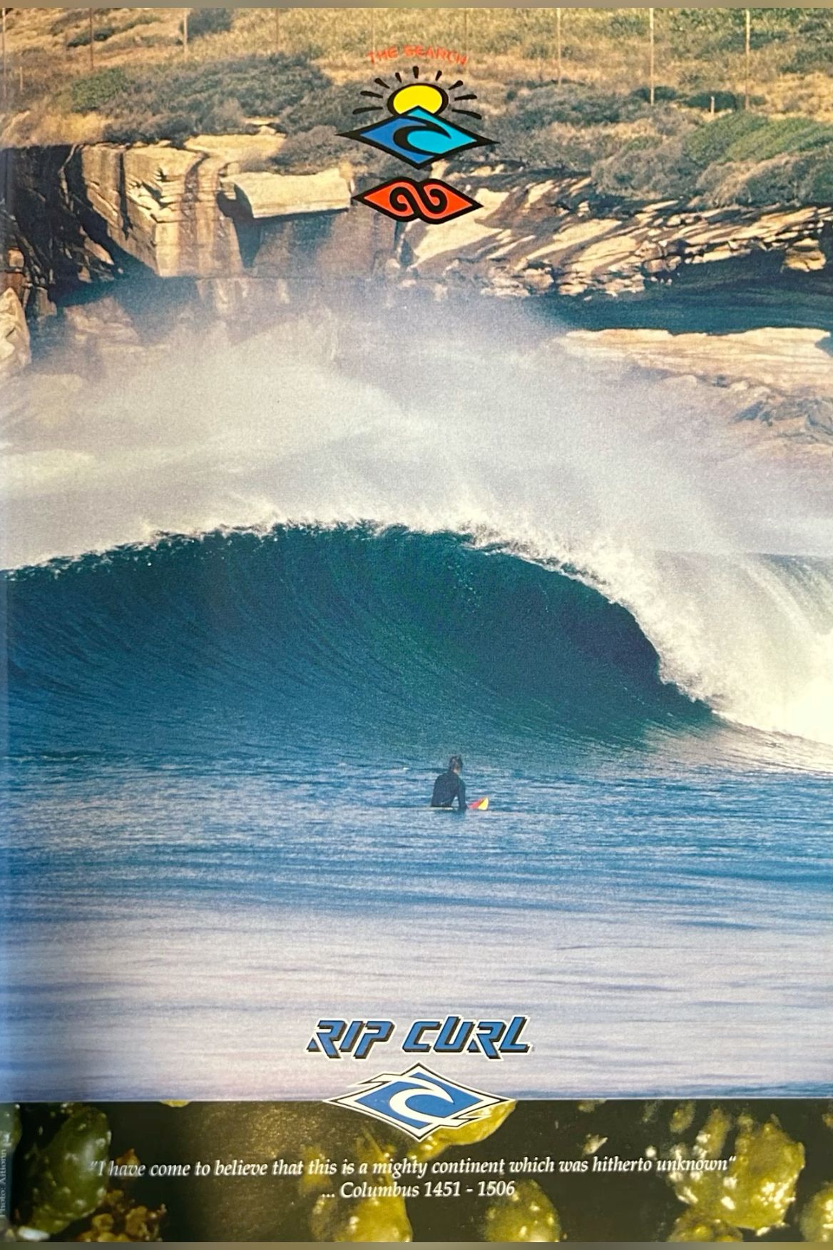 Vintage Surfing Poster, Ocean Wave W …