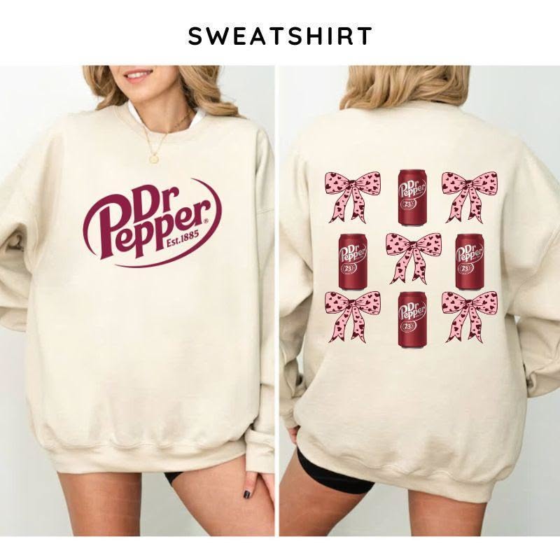 Dr Pepper Bow Sweatshirt, Coquette S …