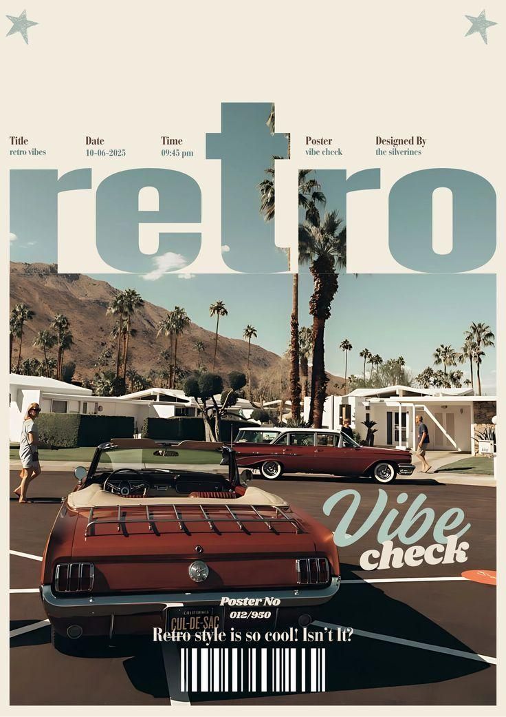 Car Meet Flyer, Retro Style Poster D …