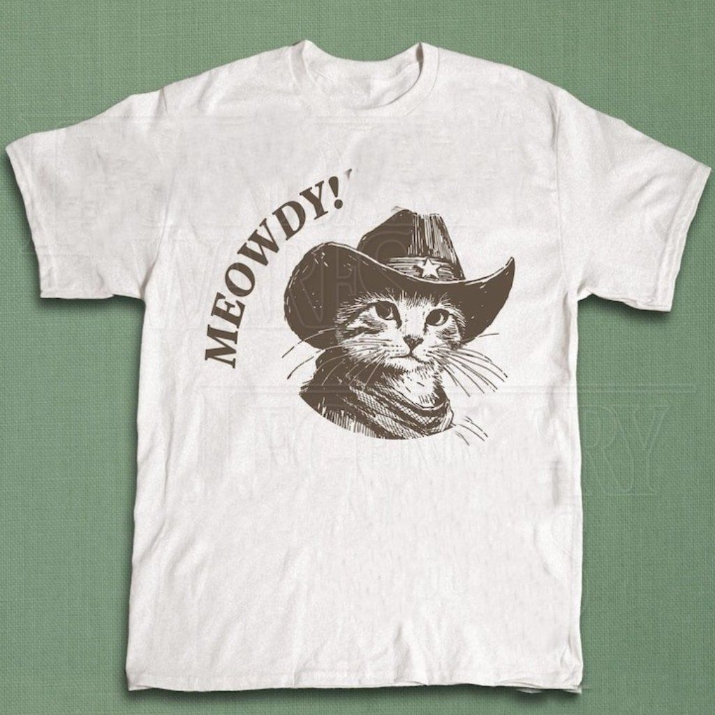 Meowdy Cowboy Cat Shirt, Vintage Cow &hellip;