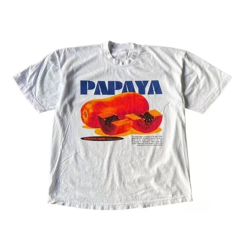 Papaya Print Retro Style T Shirt Wom &hellip;