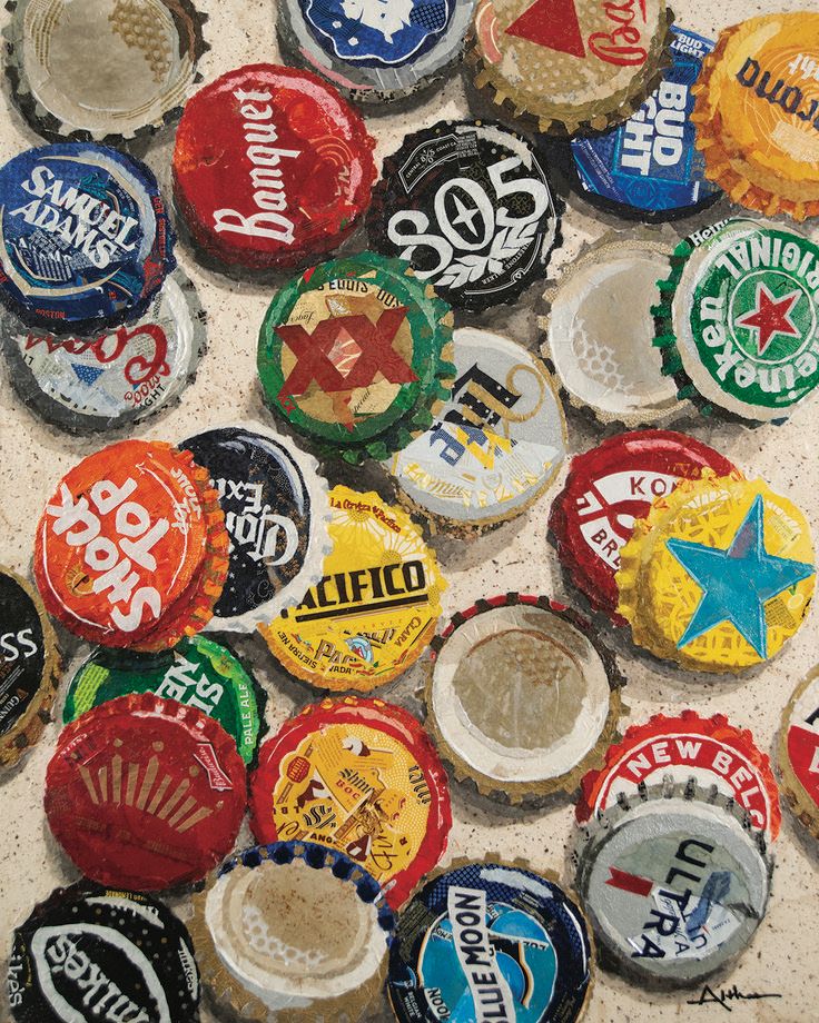 Vintage Bottle Cap Collection Poster …