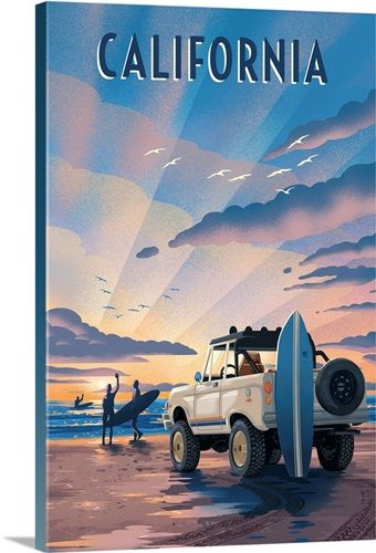 Vintage California Travel Poster, Re …