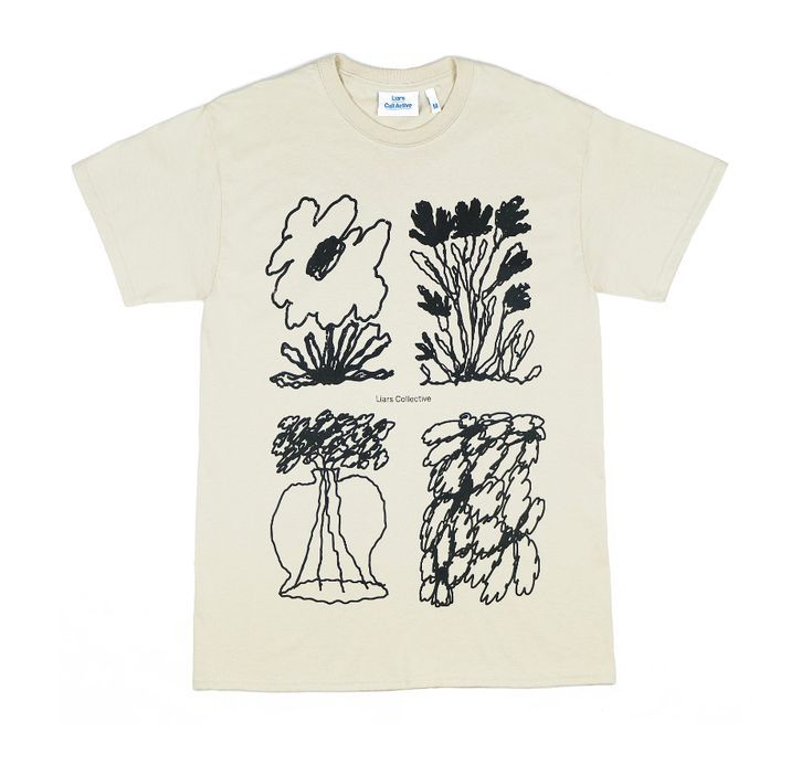 Black and White Floral Vase Art T-Sh &hellip;