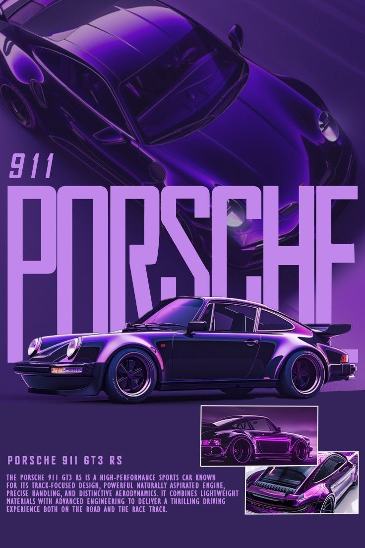 Car Poster Ideas, Purple Porsche Gt3 …