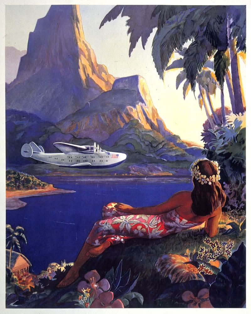 South Sea Island Travel Poster, Vint …