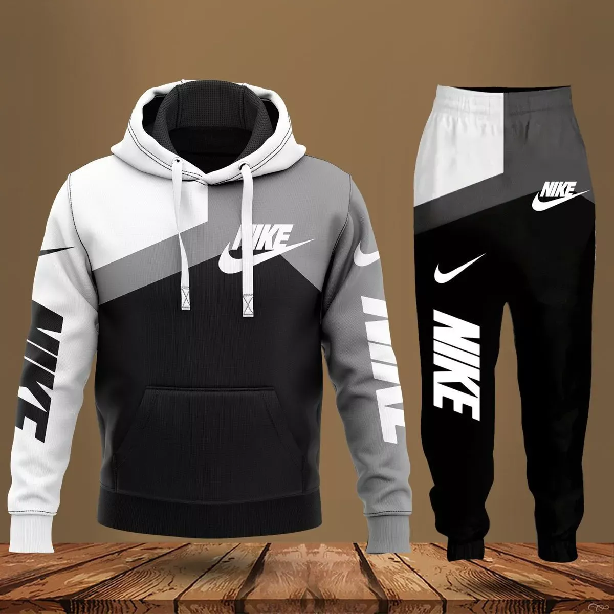 Nike Black White Grey Luxury Brand H …