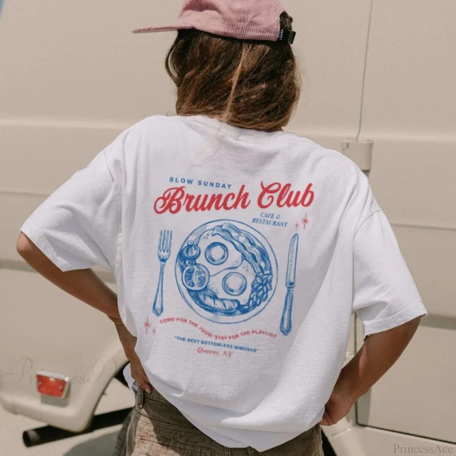 Retro Brunch Club Oversized Graphic  &hellip;