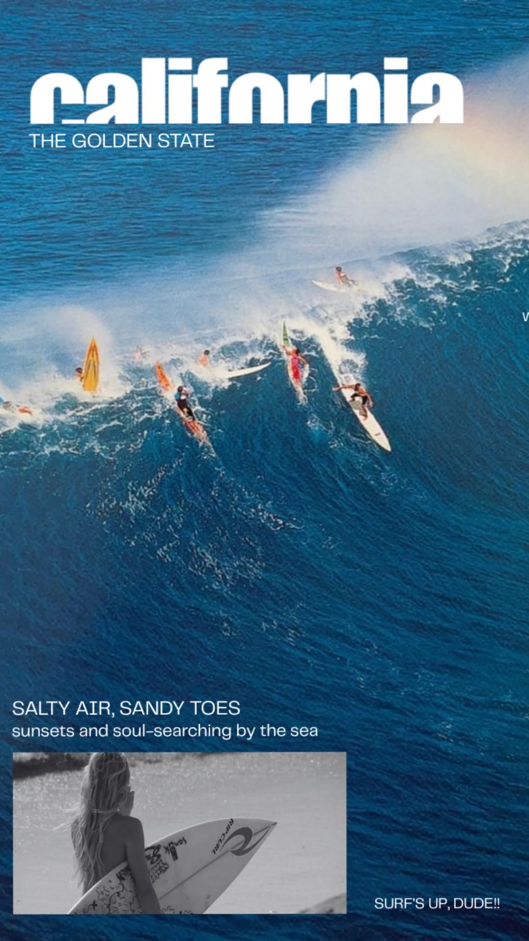 Vintage Surf Magazine Poster, Ocean …